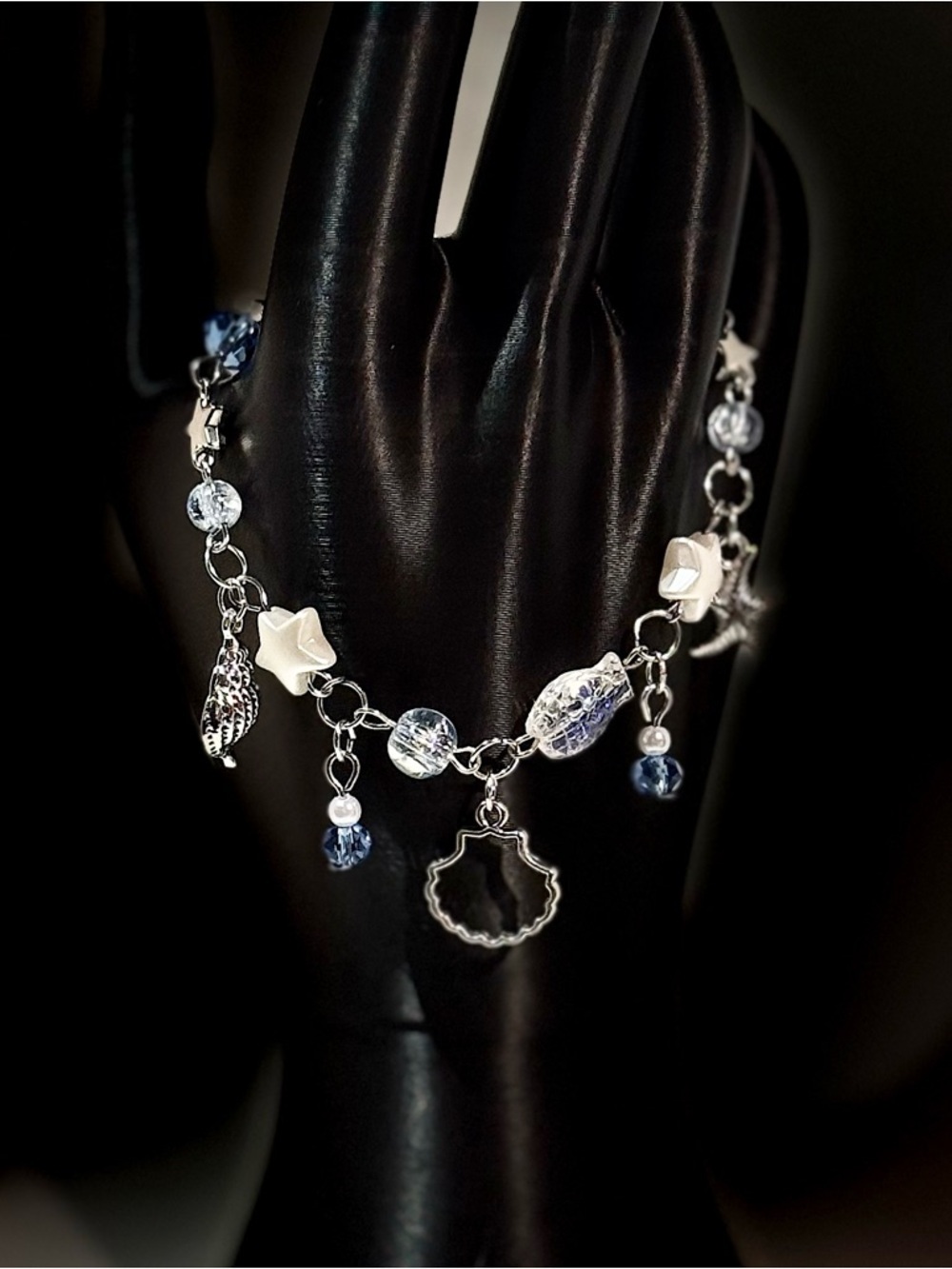 Blue and Silver Beachy Charm Bracelet